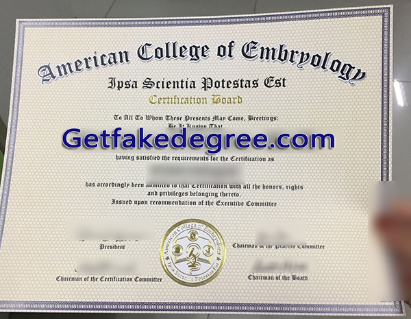 American College of Embryology degree