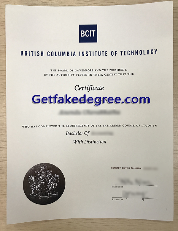 BCIT diploma, British Columbia Institute of Technology fake certificate
