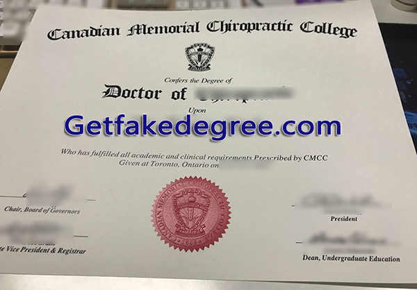 Canadian Memorial Chiropractic College diploma