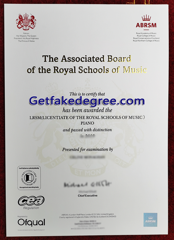 ABRSM certificate, Associated Board of the Royal Schools of Music certificate