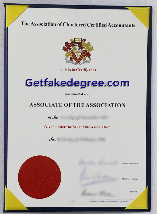 ACCA certificate, fake Association of Chartered Certified Accountants certificate
