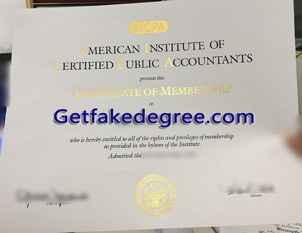 AICPA certificate, fake American Institute of Certified Public Accountants certificate