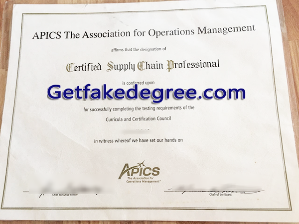 APICS certificate, fake CSCP certificate