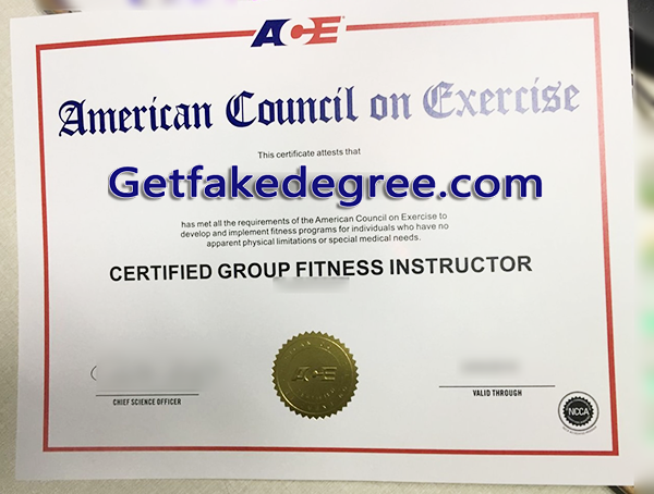 ACE certificate, American Council on Exercise fake certificate 