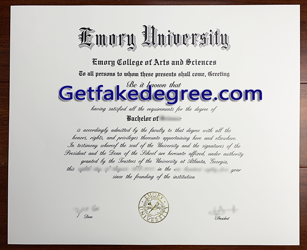 Emory University diploma, Emory University fake degree