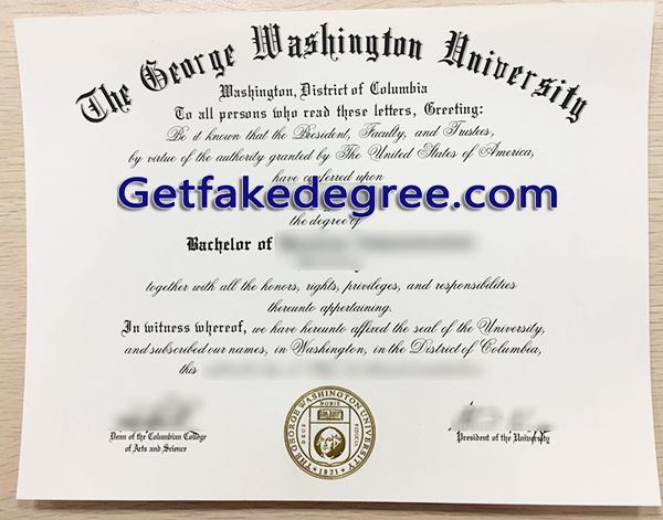 George Washington University degree, GWU fake diploma