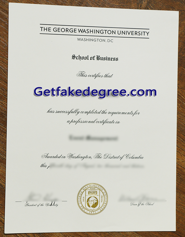 George Washington University diploma, GWU fake degree