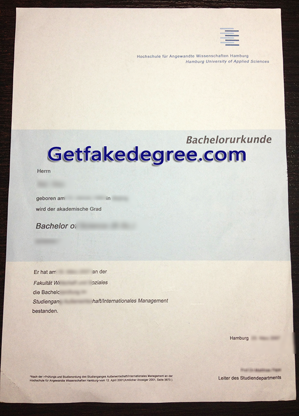 Hamburg University of Applied Sciences diploma