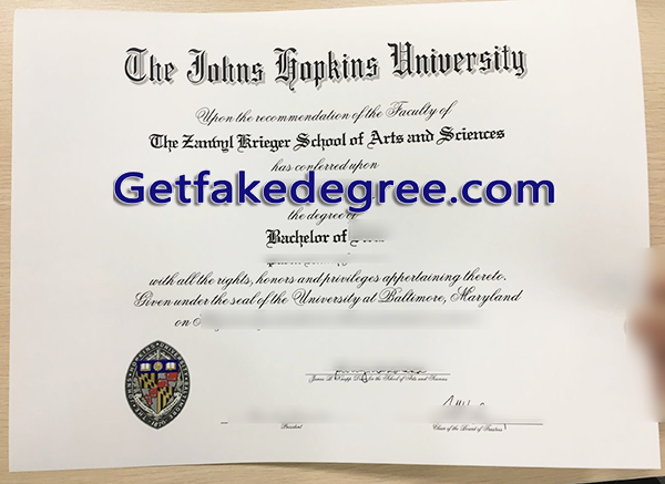 Johns Hopkins University diploma,Johns Hopkins University fake degree
