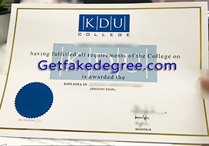 buy fake KDU University College diploma