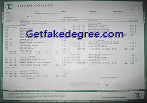 buy fake Touro College transcript