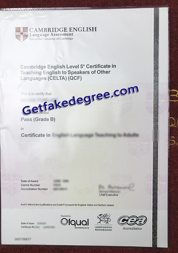 Cambridge CELTA QCF certificate, Cambridge CELTA fake certificate