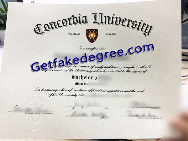 Concordia University diploma, Concordia University fake degree