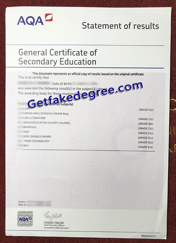GCSE Certificate, GCSE fake certificate