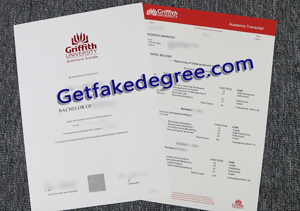 Griffith University fake degree, Griffith University fake transcript