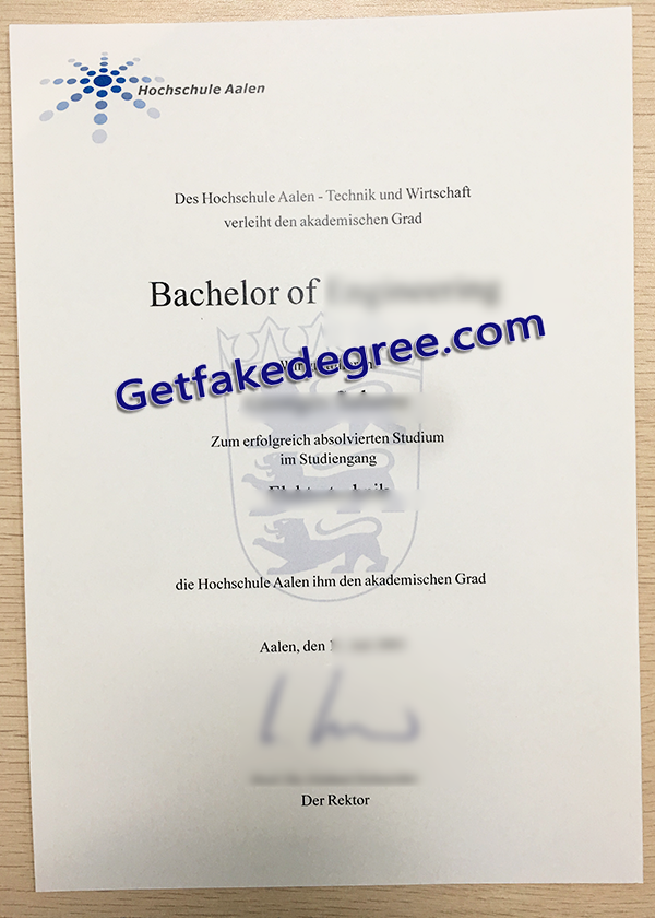 Hochschule Aalen diploma, Hochschule Aalen fake degree