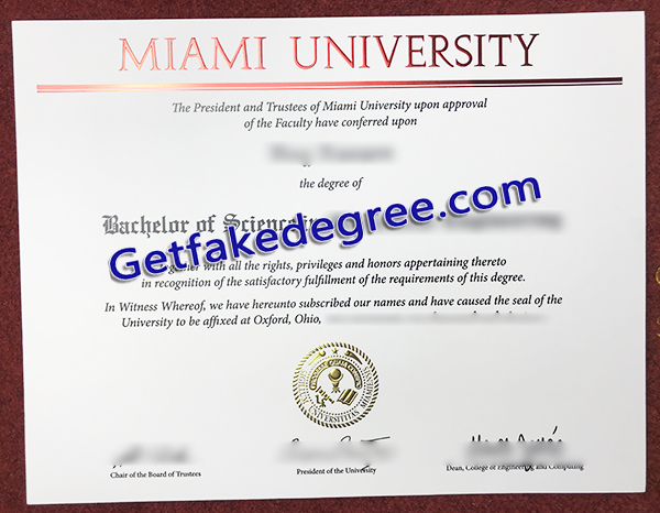 Miami University diploma, Miami University fake degree
