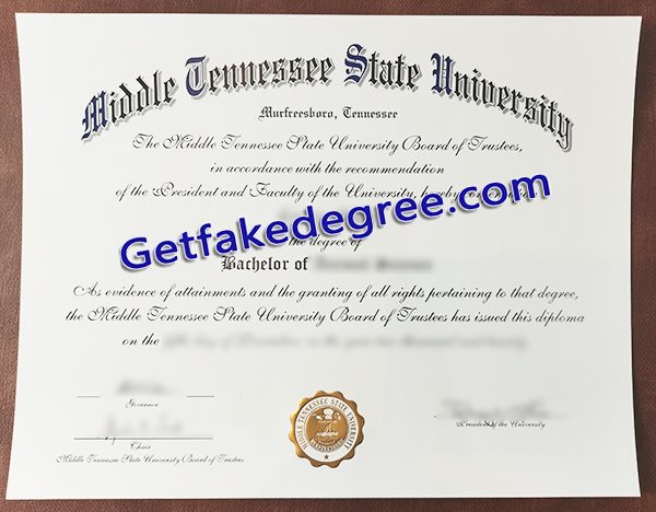 Middle Tennessee State University degree, MTSU fake diploma