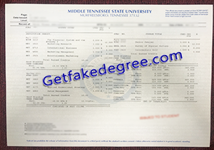 buy fake Middle Tennessee State University transcript