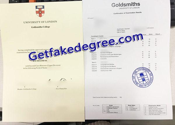Goldsmiths College certificate, University of Lonodn fake diploma