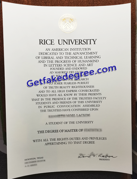 Pick Up US Fake Rice University Diploma - Buy Fake High School and ...