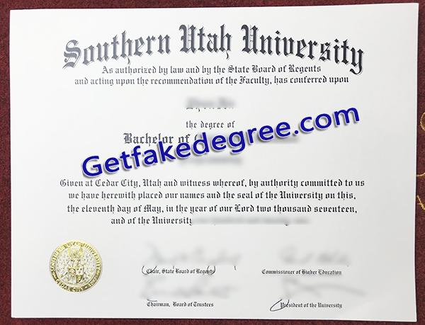 Southern Utah University diploma, Southern Utah University fake degree