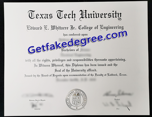Texas Tech University diploma, Texas Tech University fake degree