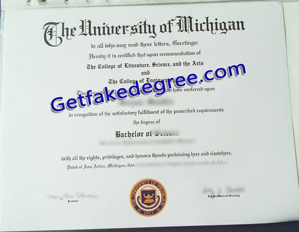 University of Michigan degree, University of Michigan fake diploma