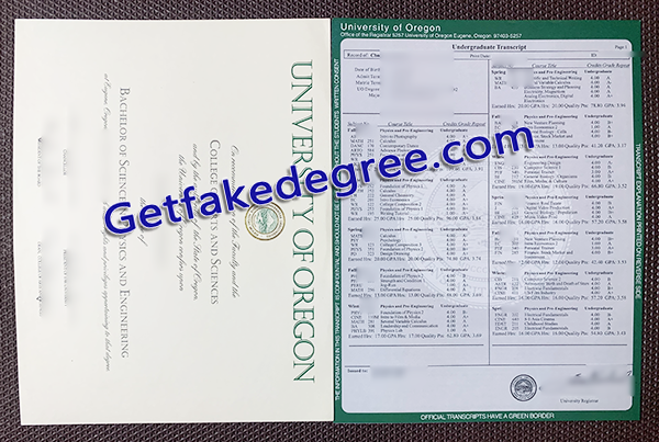 University of Oregon fake degree, University of Oregon fake transcript