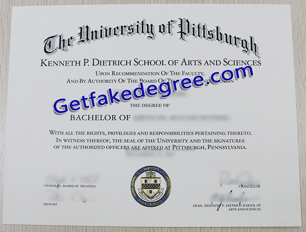 University of Pittsburgh diploma, University of Pittsburgh fake degree