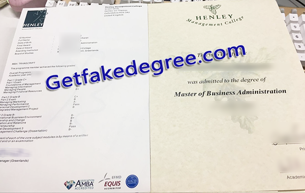 Henley Management College fake degree, Henley Management College fake transcript