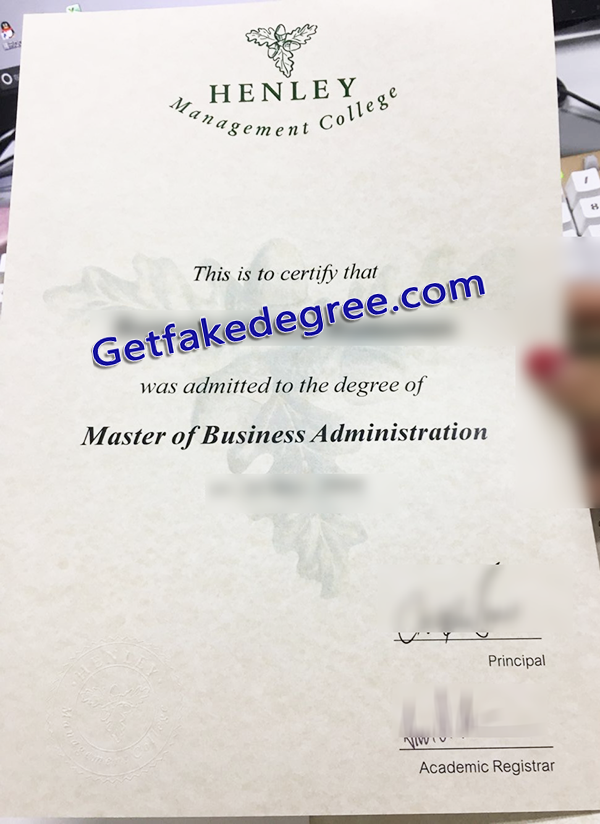 Henley Management College diploma, enley Management College fake degree