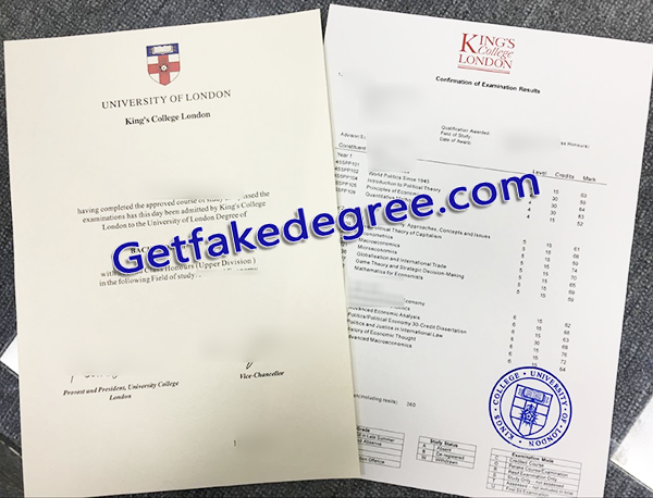 King's College London diploma, King's College London transcript