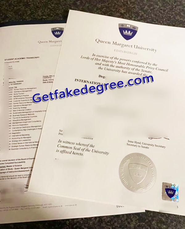 Queen Margaret University diploma, Queen Margaret University fake certificate