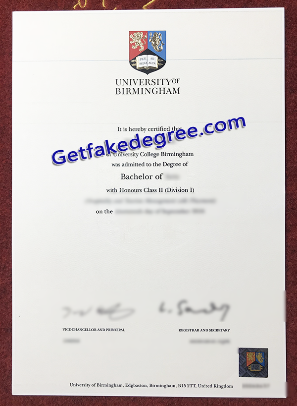 University of Birmingham degree, University of Birmingham fake diploma