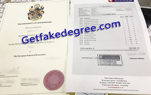 University of Buckingham fake degree, University of Buckingham fake transcript