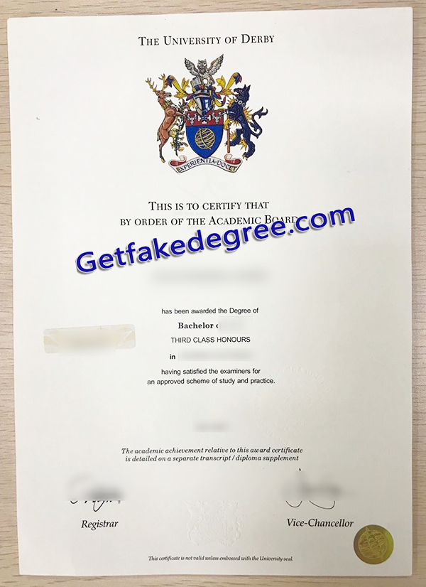 University of Derby diploma, University of Derby fake degree