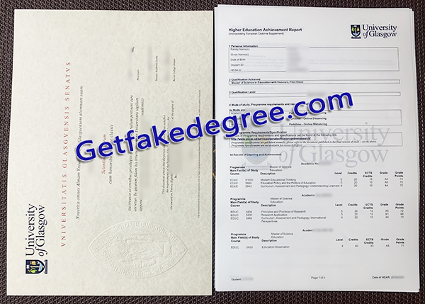 fake University of Glasgow diploma, University of Glasgow fake transcript