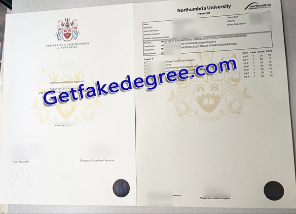 University of Northumbria fake degree, University of Northumbria fake transcript