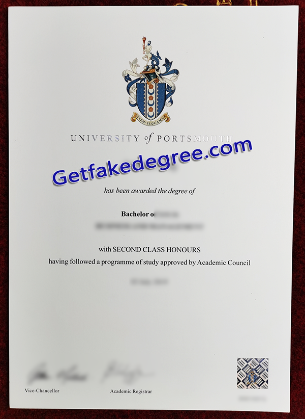 University of Portsmouth degree, University of Portsmouth fake diploma