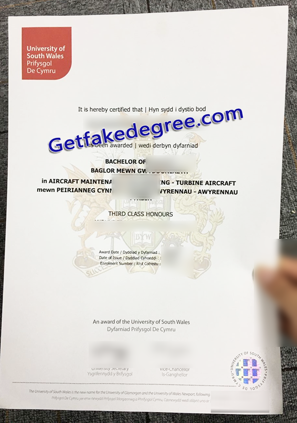 University of South Wales diploma, fake University of South Wales degree
