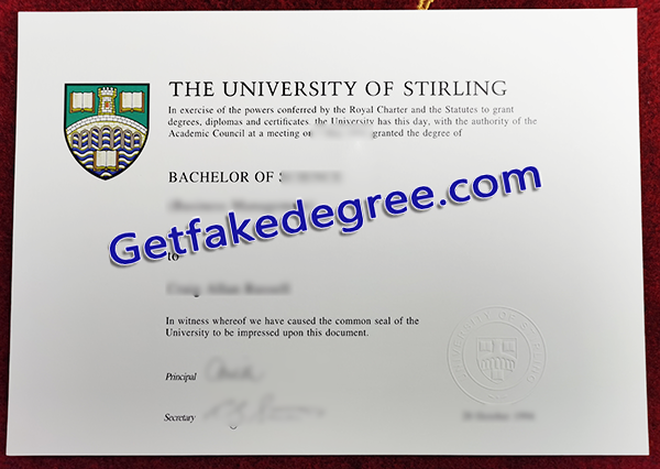 University of Stirling degree, fake University of Stirling diploma