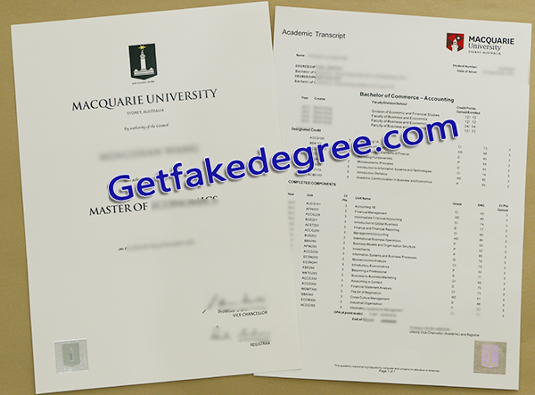 Macquarie University fake degree, Macquarie University fake transcript