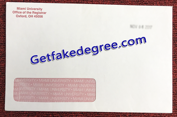 Miami University transcript, Miami University envelope