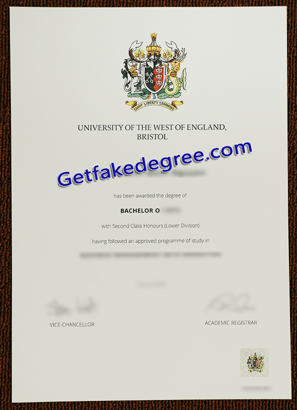 UWE Bristol degree, UWE Bristol certificate