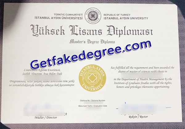 Istanbul Aydin University diploma, fake Istanbul Aydin University degree