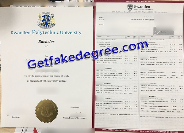 Kwantlen Polytechnic University fake degree, Kwantlen Polytechnic University fake transcript