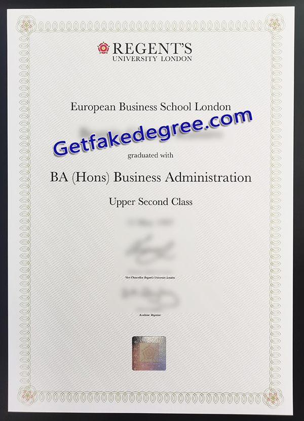 Regent’s University London degree, fake Regent’s College diploma