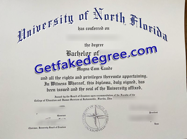 University of North Florida diploma, fake University of North Florida certificate