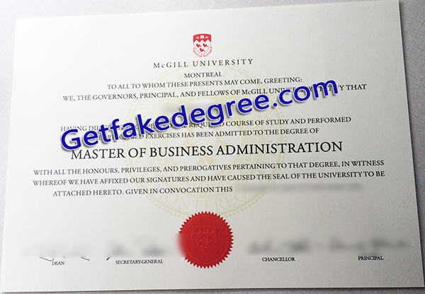 Mcgill University degree, fake Mcgill University diploma
